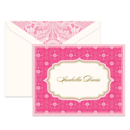 Hot Pink Folded Note Cards